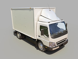 Image showing White commercial delivery truck