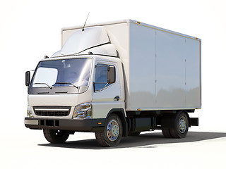 Image showing White commercial delivery truck