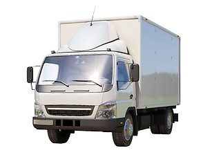 Image showing White commercial delivery truck