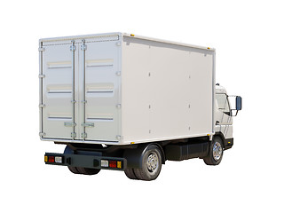 Image showing White commercial delivery truck