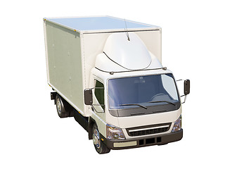 Image showing White commercial delivery truck