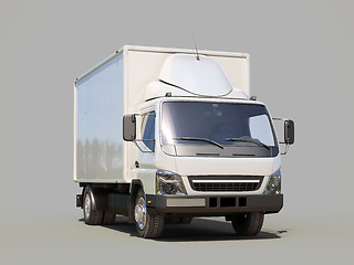 Image showing White commercial delivery truck