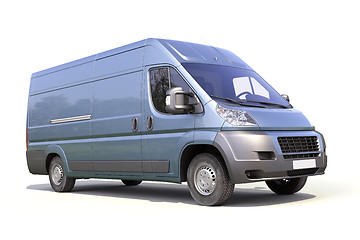 Image showing Blue commercial delivery van