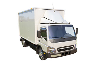 Image showing White commercial delivery truck