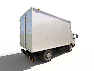 Image showing White commercial delivery truck