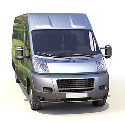 Image showing Blue commercial delivery van