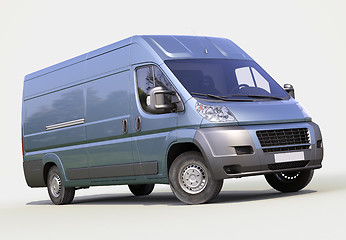 Image showing Blue commercial delivery van