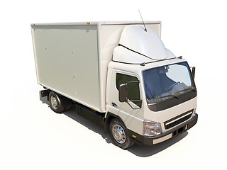 Image showing White commercial delivery truck