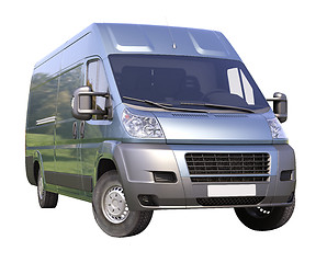 Image showing Blue commercial delivery van isolated