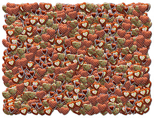 Image showing Foil hearts background. From The Food background series