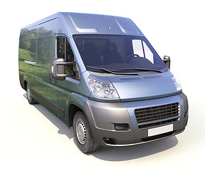 Image showing Blue commercial delivery van