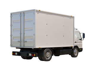 Image showing White commercial delivery truck