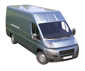 Image showing Blue commercial delivery van isolated