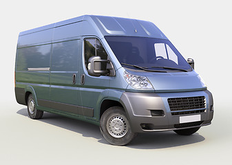 Image showing Blue commercial delivery van