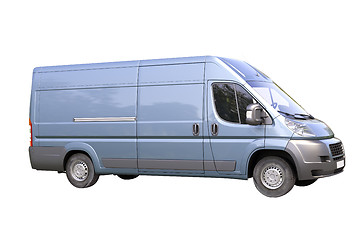 Image showing Blue commercial delivery van isolated