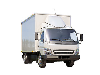 Image showing White commercial delivery truck