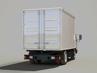 Image showing White commercial delivery truck