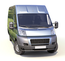 Image showing Blue commercial delivery van