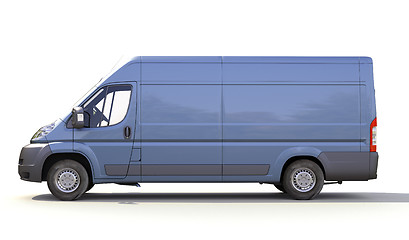 Image showing Blue commercial delivery van