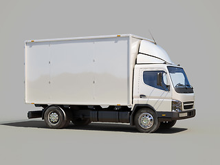 Image showing White commercial delivery truck