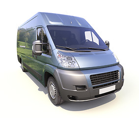 Image showing Blue commercial delivery van