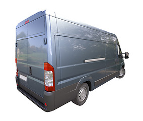 Image showing Blue commercial delivery van isolated