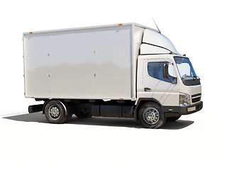 Image showing White commercial delivery truck