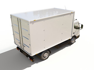 Image showing White commercial delivery truck