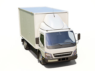 Image showing White commercial delivery truck