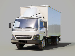 Image showing White commercial delivery truck