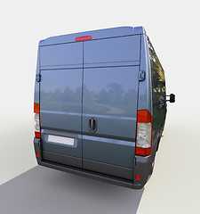 Image showing Blue commercial delivery van