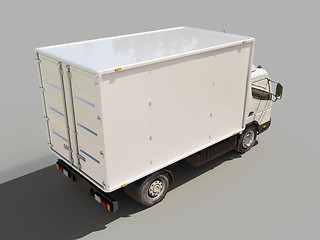 Image showing White commercial delivery truck