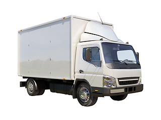 Image showing White commercial delivery truck