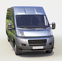 Image showing Blue commercial delivery van