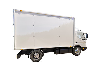 Image showing White commercial delivery truck