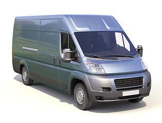 Image showing Blue commercial delivery van