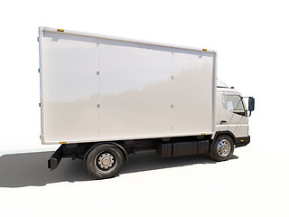 Image showing White commercial delivery truck