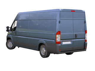 Image showing Blue commercial delivery van isolated