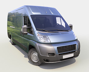 Image showing Blue commercial delivery van