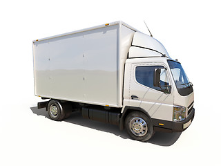 Image showing White commercial delivery truck