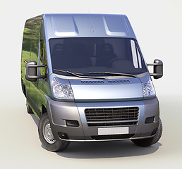 Image showing Blue commercial delivery van