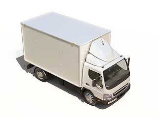 Image showing White commercial delivery truck