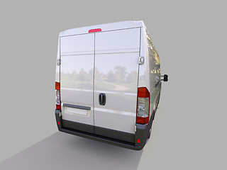 Image showing White commercial delivery van