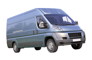 Image showing Blue commercial delivery van isolated