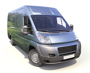 Image showing Blue commercial delivery van