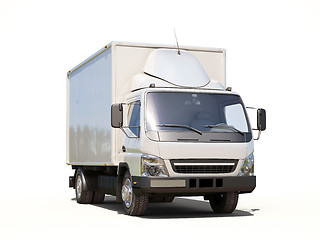 Image showing White commercial delivery truck