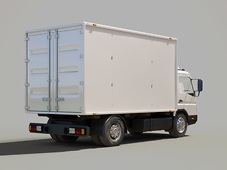 Image showing White commercial delivery truck