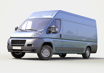 Image showing Blue commercial delivery van