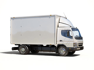 Image showing White commercial delivery truck