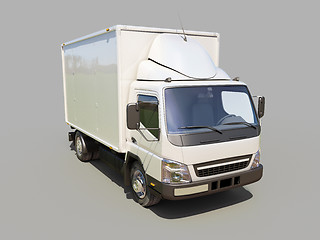 Image showing White commercial delivery truck